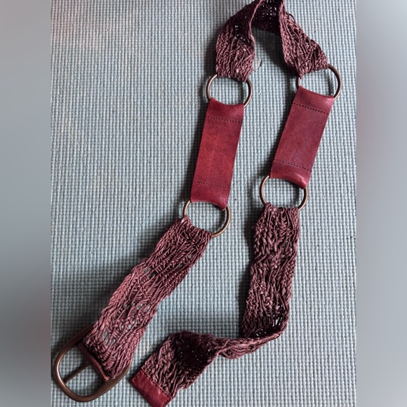 CAbi Accessories - CAbi Maroon and Brown Woven Women's Belt